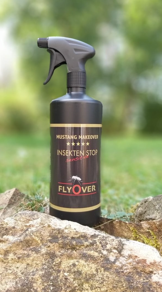 FLYOVER sensitive, Top Insektenstop für Pferde, 1-Liter-Flasche